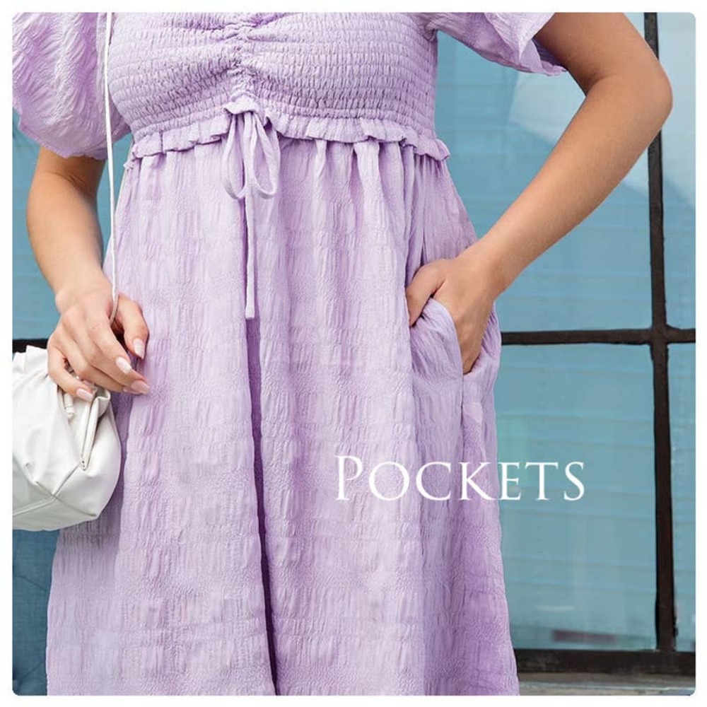 Lilac Mist Ruched Babydoll Dress - Picture 9 of 16